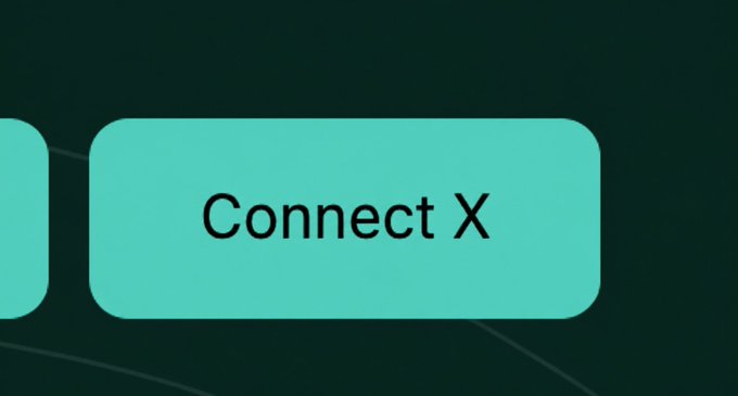 A graphic featuring a teal rounded rectangular button with the text "Connect X" displayed against a dark background.