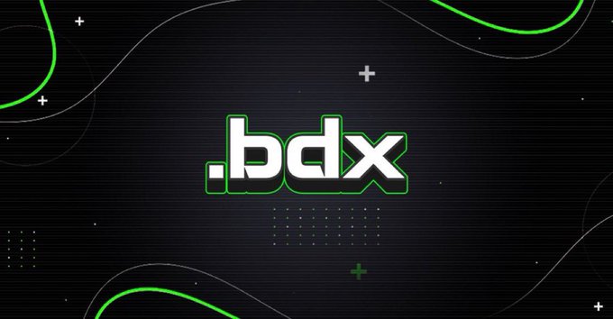 A dark gaming-themed graphic with green accents featuring the text '.bdx' prominently in the center.
