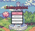 A pixel art game menu screen titled 'Remi Opal' featuring a character and selection options in a garden setting.
