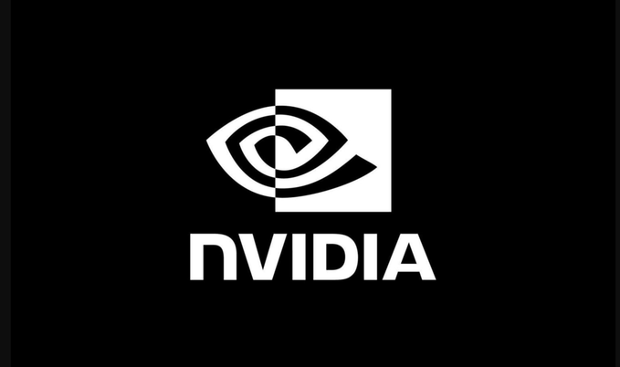 The NVIDIA corporate logo is displayed in white against a black background.