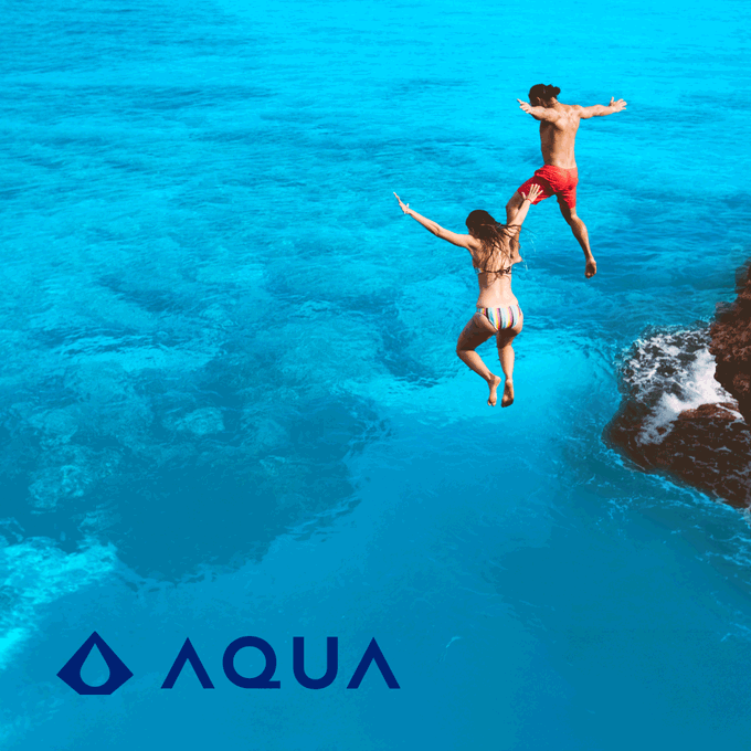 The image features a couple jumping into water from a cliff, with the word "aqua" written below them. The caption of the image reads, "Did you know AQUA supports direct peg-ins? Send On-chain #bitcoin to AQUA and receive it as L-BTC effortlessly." This message is related to the post about Bitcoin, which suggests that jumping into water from a cliff could be an activity associated with Bitcoin mining or trading. The image also includes the word "aqua" in its title, reinforcing the connection between the couple's action and the cryptocurrency world.