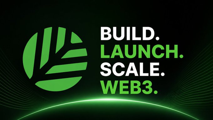 The image features a green logo with white text that reads "Build. Launch. Scale. Web3." The background of the image is black, which contrasts with the vibrant colors of the logo and makes it stand out. The text on the image suggests that there might be an ongoing project or initiative related to Web3, such as the creation of a new Appchain or Blockchain infrastructure by Canopy Network. This project aims to streamline the process of building, launching, and scaling web applications more efficiently for developers.