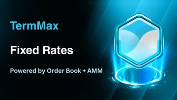Promotional graphic for TermMax featuring "Fixed Rates" with the tagline "Powered by Order Book + AMM," advertising their ongoing Puzzle Challenge campaign that ends on July 24th with a prize pool of 1.76M XP and 4K MP for completing daily check-ins, posting, borrowing, and earning tasks to earn a Puzzle Master badge.