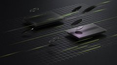 A dark, stylized image of a smartphone with glass panels and water droplets scattered on a textured black surface with green grid lines.