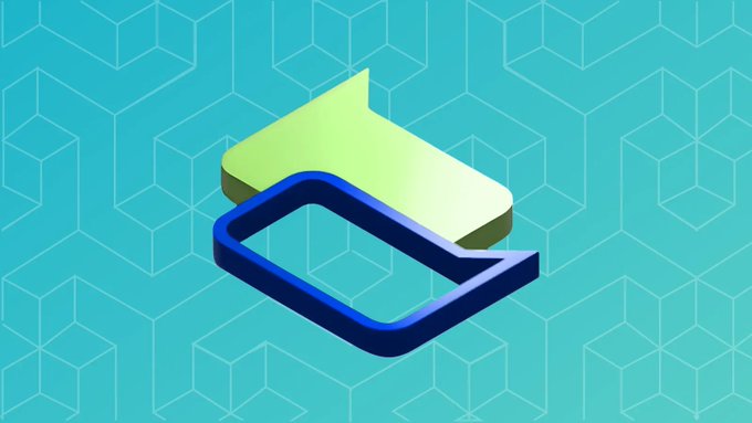 The image presents an illustration of a 3D rendering, colored in blue and green hues, which is displayed against a blue and white patterned background that features geometric shapes like squares and diamonds. The dominant feature of this design is the letter "B". In the surrounding space around this central element, there are several smaller letters and shapes as well, adding to the visual appeal and intrigue of the piece. Interestingly, one of these smaller elements appears to resemble a chat bubble or a digital conversation tool with an arrow pointing down from the bottom left corner. This detail, along with the blue "B" and the overall composition of the image, gives off a sense of informality and creativity while maintaining visual interest. The post's caption suggests it is related to a learning experience, possibly about the app BChat or a similar type of messaging application that emphasizes user privacy and protection.