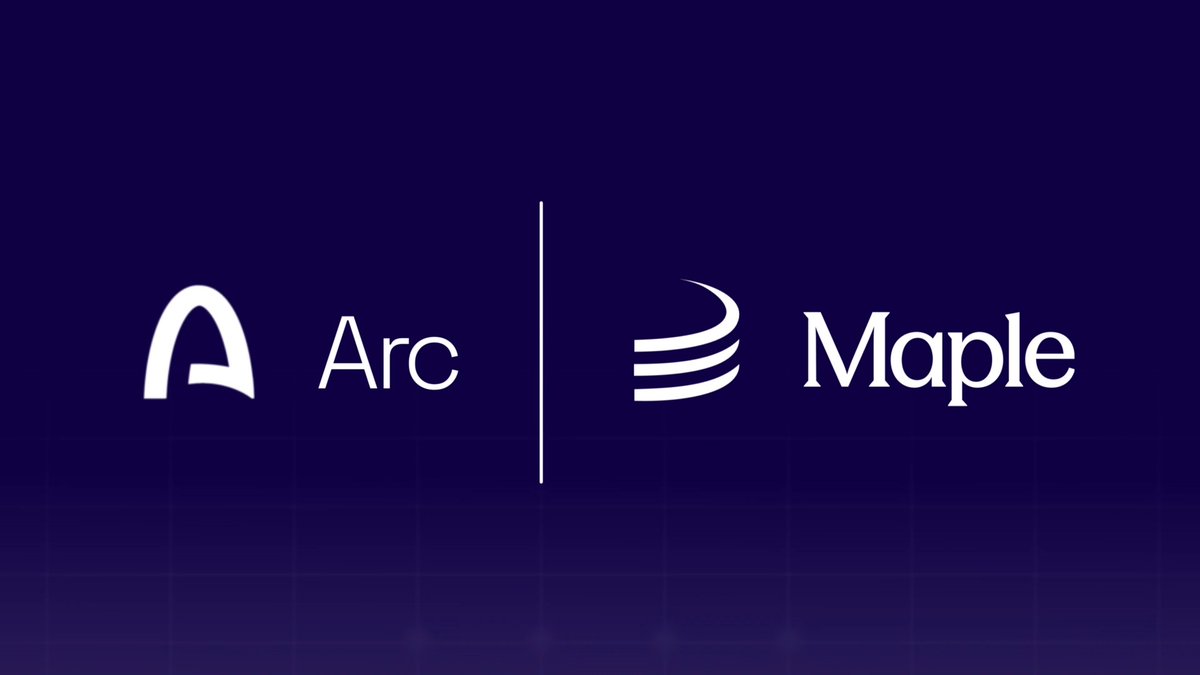 Logo display showing "Arc" and "Maple" side by side on a dark purple background, indicating a partnership.