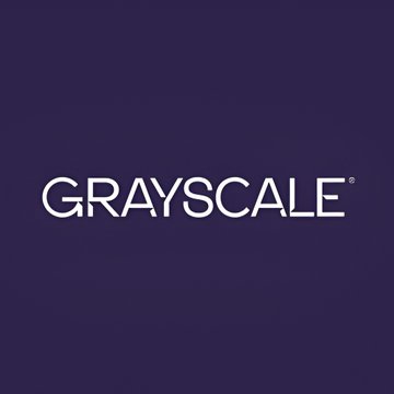 The Grayscale logo displayed in white text on a dark blue background.