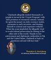 The image shows Theodore S. Hertzberg, U.S. Attorney for the Northern District of Georgia, in an official portrait alongside text announcing his statement on the alleged mastermind of a $165 million cryptocurrency Ponzi scheme. The portrait caption "Northern District of Georgia" appears at the bottom, identifying his position as referenced in the accompanying post.