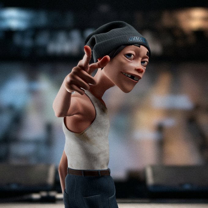 A stylized 3D-rendered cartoon character wearing a dark beanie with "JNKYZ" text on the patch points confidently at the viewer with a smirk, dressed in a white tank top and dark pants against a blurred urban backdrop. The character's confident, unflinching pose mirrors the post's message of steadfast dedication, symbolizing JNKYZ's loyalty to the $ApeChainHUB community and its commitment to weathering the storm together.