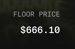 A black screen displaying white text that reads 'FLOOR PRICE' above '$666.10'.