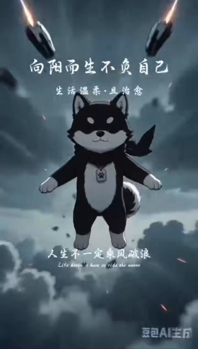The image features a poster with a black and white dog standing against a cloudy sky. The poster has Chinese characters written above the dog, which translates to "Life will be better if you invest in this project". Below the dog, there are some text elements that read " Highly promising projects that could change your financial situation." This suggests that the poster is promoting an investment opportunity or a project with the potential for significant returns.

The image also includes a reference to a post on social media where it says "Focus on what is in the image and how it relates to the post". The main focus of this post seems to be the dog, as it is prominently displayed against the backdrop of the cloudy sky.