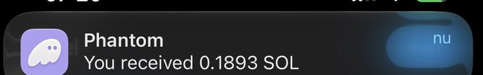 A Phantom wallet notification displays "You received 0.1893 SOL," providing tangible evidence of a crypto transaction that ties into the post's announcement of an upcoming SOL giveaway to 69 wallets.
