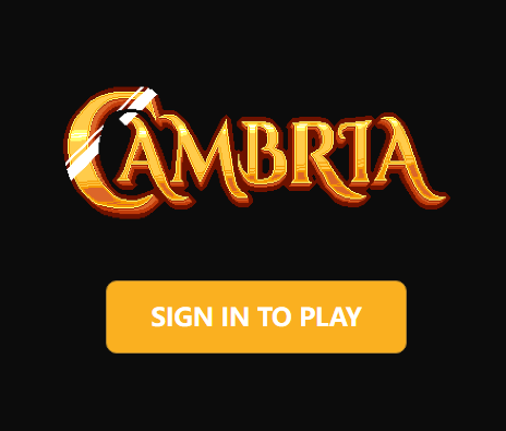 The Cambria game logo with a "SIGN IN TO PLAY" button below.