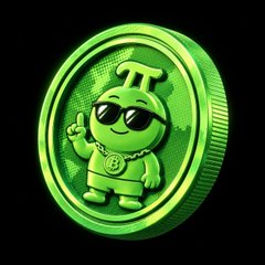 A vibrant green 3D-rendered Pi Network coin featuring a cool cartoon mascot wearing sunglasses and a gold chain, pointing upward, represents the PiLife (派人生) mining app's upcoming launch for the Pi Network community.