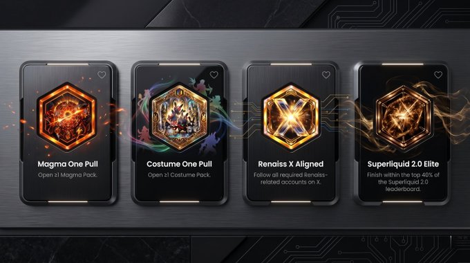 The image features four different cards, each with a unique design and description of a game or item. The cards are displayed side by side against a black background, creating an appealing visual contrast. The text accompanying the cards provides information about the games or items they represent, such as "Mangra One Pull", "Costume One Pull", "Rendrix X Aligned", and "Super Liquid Elite". These descriptions help to convey the content of each card effectively, allowing viewers to quickly understand what is being offered. The layout and design of these cards make them easy to read and comprehend, providing valuable information about the games or items available for purchase.