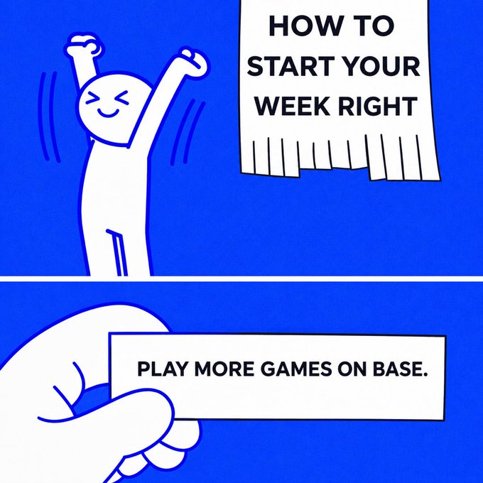 The image features two cartoon illustrations of a person holding up a sign that reads "How to start your Week Right". The first illustration shows the person with their arms raised, while the second illustration depicts the same person with their arms down. Both images are set against a blue background and include text in white and black colors.