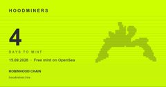 The image is a countdown graphic for "HOODMINERS" showing 4 days, 15 hours, and 58 minutes remaining until mint, with a note that it's "Free mint on OpenSea." It also displays the "NUCLEUS DAO" logo alongside a silhouette of a roaring gorilla, tying into the post's mention of Nucleus Codes as a potential strong whitelist route ahead of the mint.
