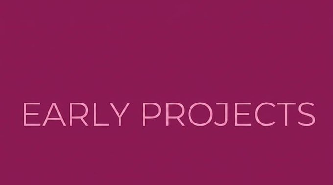 A magenta title slide displaying the text "EARLY PROJECTS" in light pink capital letters, introducing a curated list of emerging Web3 projects spanning AI infrastructure, payments, DeFi, and stablecoin yield.