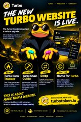 A promotional image announces the launch of Turbo Swap, featuring Turbo the Turtle alongside logos for "Turbo Burn," "Swap," and "Homes for Turbo," with the tagline "TurboToad and your neighbors are ready to go 'Shelling' to new heights!" and a call to action directing users to turbotoken.io, matching the post's announcement of the new swap feature for the TurboToadToken.