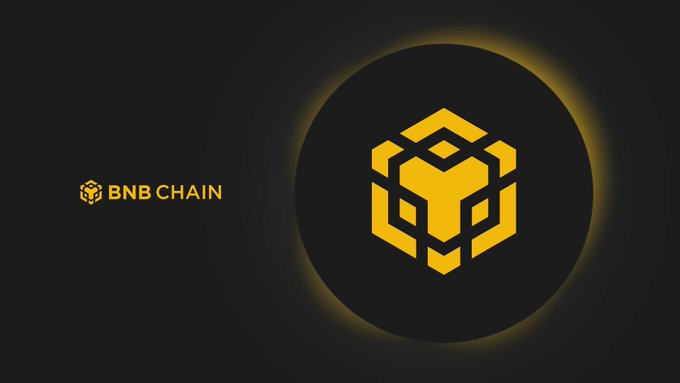 The yellow BNB Chain logo next to the text 'BNB CHAIN' on a dark background.