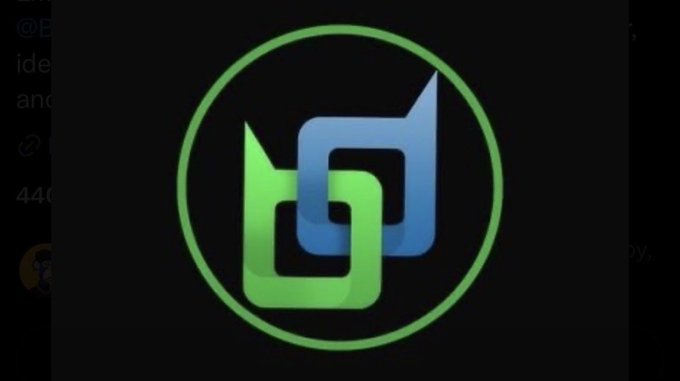 A logo featuring a stylized, interlocking green and blue geometric design within a green circle on a dark background.