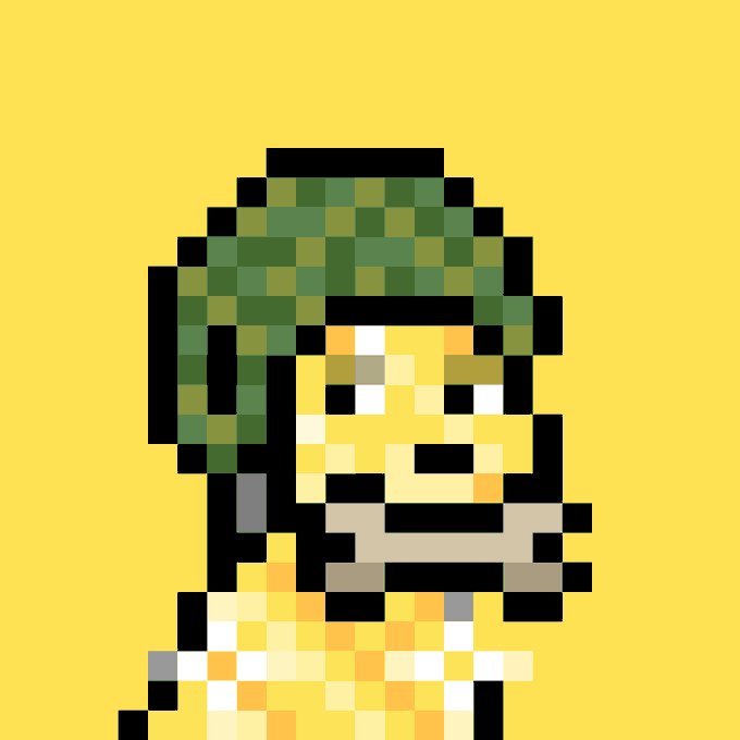 The image features a cartoon-style drawing of a person wearing a green hat, with a yellow background. The caption below the image reads "New @doginaldogs sale! Doginal Dog #9441 OTC market.doginaldogs.com/inscription/a8". This suggests that there is an ongoing sale for doginal dogs and the drawing depicts one of those dogs.
