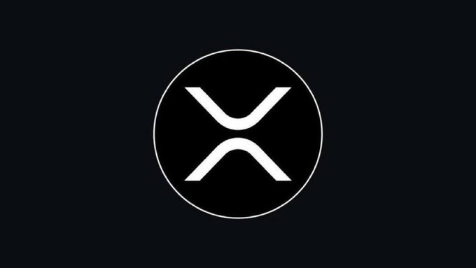 The XRP (Ripple) cryptocurrency logo, featuring a stylized white 'X' symbol within a black circle on a dark background.