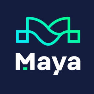 The image displays the Maya Protocol logo, featuring a stylized cyan infinity-like symbol above the name "Maya" in bold white text on a dark navy background. The logo corresponds to the DEX mentioned in the post, which was exploited for $1.7M (including 20 BTC) due to six chained bugs, prompting the network to halt operations.