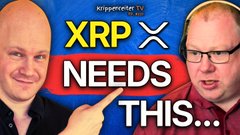A YouTube thumbnail from 'Krippsporten TV' featuring two men pointing at text that reads 'XRP NEEDS THIS...'.