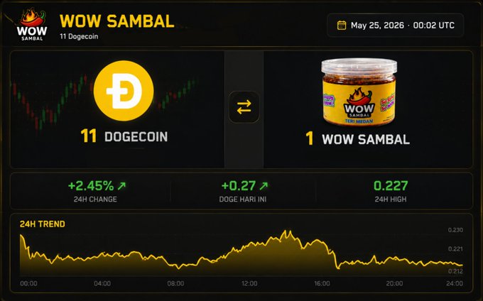 A stock trading dashboard displays a yellow DOGE coin, a jar of oil, and a graph showing the price trend for both assets over time.