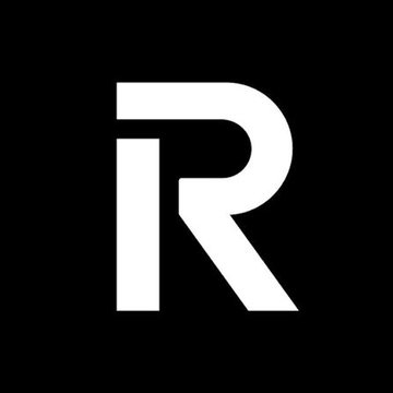 A bold white letter "R" is displayed on a black background, serving as a minimalist graphic. It complements the post about USDC by Circle becoming MiCA-compliant in the EU, likely representing a branding or promotional element.