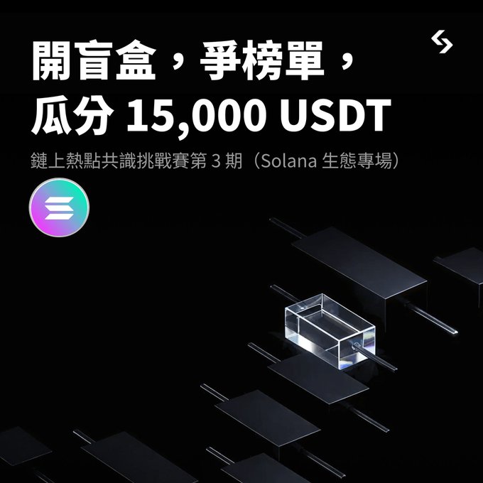 The image features a black background with white text that reads "The most obvious recent change on-chain is that funds are starting to flow back into the Solana ecosystem. Whether it' s on-chain activity, MEME trading volume or discussion around hot projects, you can feel the market sentiment heating up." The post also includes an image of a glass cube and a purple circle with a green dot in the center.