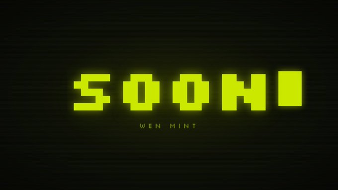 A neon green pixelated graphic displaying the text 'SOOHI' with 'WEN MINT' below it on a black background.