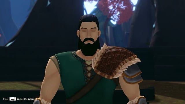 The image features a man with a beard, wearing armor, sitting down and holding his head up. The caption of the image reads "Fin has been swimming around Floki Island for a few days now. Have you tamed one yet? What's your favorite ability?". This suggests that Fin is in the process of taming a dragon or another creature on Floki Island, which could be related to the post about the video game.

The image also includes a sword and a shield, indicating that the man might have been involved in combat or other activities involving these items. The presence of armor further supports this idea, as it is common for characters in fantasy games to wear protective gear while engaging in battles or other dangerous situations.