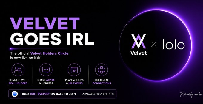 The image features an advertisement for a new app called "Velvet Goes IRL" that was launched by the company Velvet. The app is designed specifically for velvet communities and allows users to connect with each other, share ideas, and collaborate on projects using the app's built-in chat feature. The post also mentions that the app has been officially launched on the Velvet holders circle, which is a community dedicated to velvet enthusiasts. It highlights how the app can help velvet communities grow and thrive by providing them with a platform for communication and collaboration.