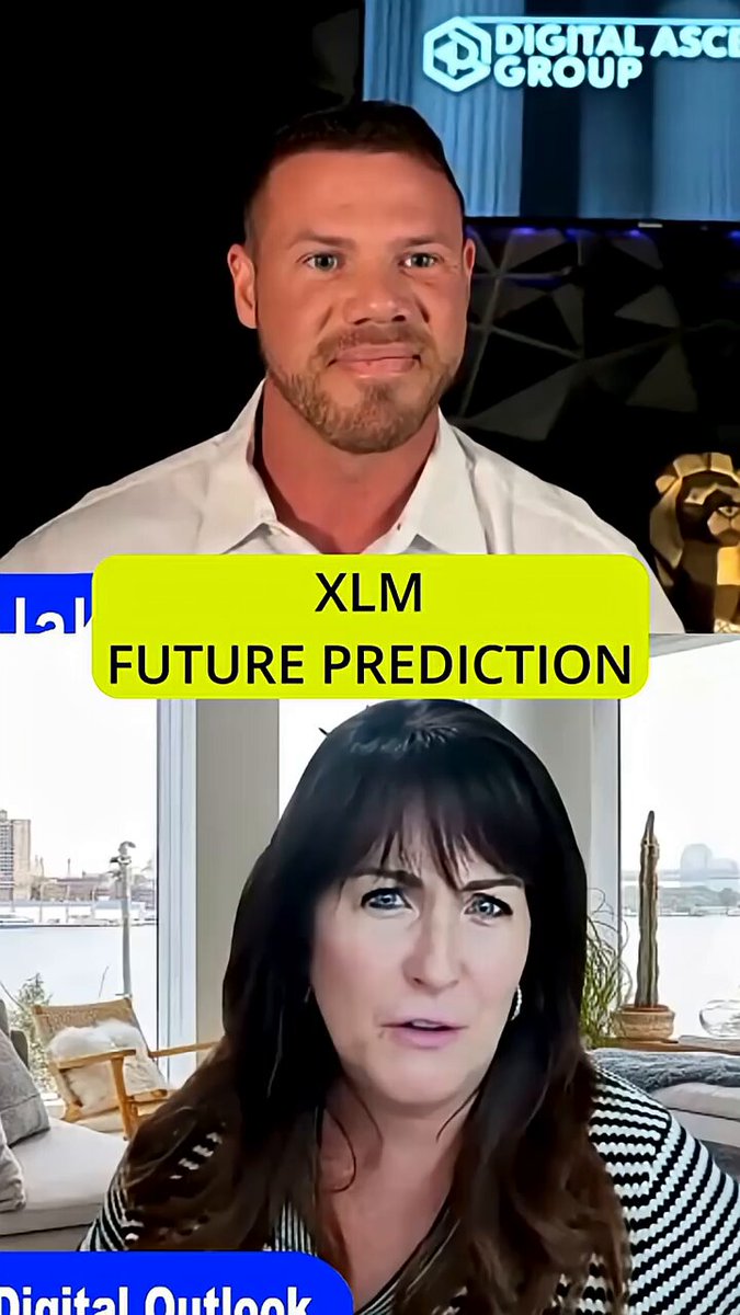 The image features a man and woman, both wearing striped tops, standing next to each other with their faces close together. They are positioned against a black background that highlights them prominently. The caption of the image reads "#xrp #xrpfamily #xrpnewstoday #crypto #llc #crypto2026 #bullrun #cryptocurrency". This caption is likely related to the post about digital outlook, as it features a man and woman in front of a computer screen.