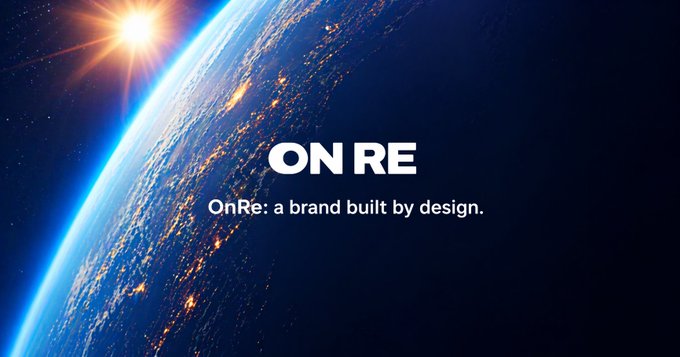 The image features a planet with cities lit up by artificial lights against a dark blue background. The caption of the image reads "OnRe: OnRE; a brand built by design." This suggests that the image is related to the concept of blockchain technology, specifically DeFi (decentralized finance). The caption also mentions Solana and real yield, which are terms commonly used in the context of blockchain and cryptocurrency.