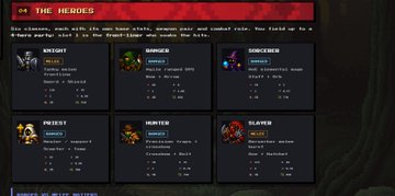 The image displays a "THE HEROES" crypto/NFT collection page featuring six character cards (Knight, Huntress, Sorcerer, Priest, Hunter, Slayer) with sample traits and ranks. The caption relates to the post by suggesting this is a post-presale launch attempt, where the creator is providing personal liquidity ("4k of Liq") to launch the project "for the trenches" after the presale failed, showcasing the hero-themed NFT collection as the final product being put out despite the setback.
