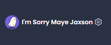 A stylized vertical banner on a dark background reading 'I'm Sorry I Never Listened' in distorted, glitch-effect lettering with a purple circular design element.