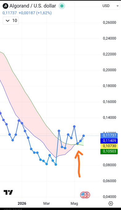 "98% of times all you need to do to be in profit is to react to these trend reversals Gold cross= buy and sit, don't overthink. Red cross= sell and wait better opportunities. Don'r recommend using leverage in crypto. $algo".