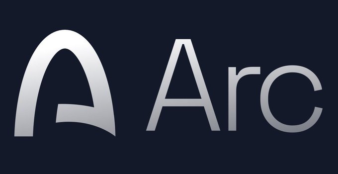 A dark blue background with the silver Arc logo and text displayed prominently.