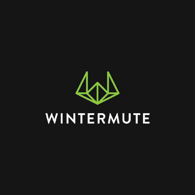 The image displays the Wintermute logo—a geometric green fox/wolf head design—above the word "WINTERMUTE" in white text on a black background, branding the trading firm that the post identifies as having increased its Hyperliquid short positions by $44.6M to roughly $190.8M.