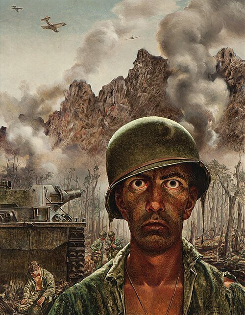 The image shows a soldier in a frontline battle environment, symbolizing ongoing conflicts and uncertainties in the crypto world as mentioned in the accompanying post about wallet drainages in various blockchains, totaling over $9.3 million, as they are consolidated on Ethereum.