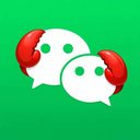 The WeChat logo, featuring two overlapping green speech bubbles with faces, set against a green background.