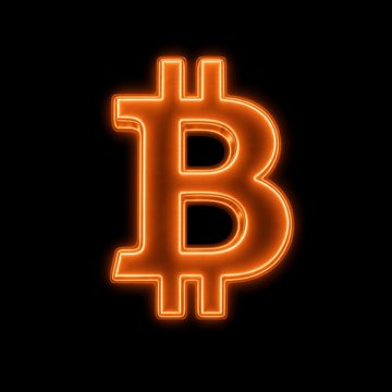 A glowing orange Bitcoin symbol glows on a black background, representing the "#BITCOIN" mentioned in the celebratory post about Michael Saylor's Strategy announcing their $75 million purchase of 950 BTC.