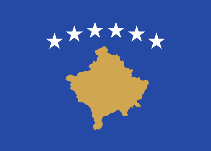 The image features a flag with a map of Kosovo displayed prominently at the center. The flag has a blue background with gold stars surrounding the map, creating a striking visual effect. The text accompanying the image reads "Nobody's talking about Kosovo as a crypto hub, and that'S exactly why it'S interesting." This statement emphasizes the uniqueness and potential of the country in terms of cryptocurrency development.