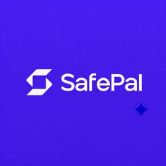 The image shows the SafePal logo—a stylized white "S" emblem next to the word "SafePal"—set against a blue/purple gradient background with a small four-pointed star accent. It relates to the post as the brand identifier for the crypto wallet provider that disclosed an order-tracking vulnerability affecting nearly 40,000 customers' personal information.