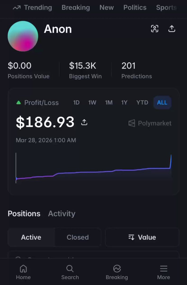 The image displays a phone screen showing a trading app that allows users to make trades, analyze positions, and forecast market trends for Bitcoin trading. The main trading account has shown a $27,360 net profit over 5 minutes at 200 predications made with a 100% win rate. The trading app also provides information on the largest winning trade made in a single session, which happened between February 26 and March 28, 2016, resulting in a $21,849 gain from $6,578. There are multiple active features and a search bar available to help users navigate through the app's interface and perform specific tasks efficiently.