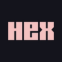 A minimalist logo featuring the text 'HBK' in a bold, blocky pink font against a dark background.
