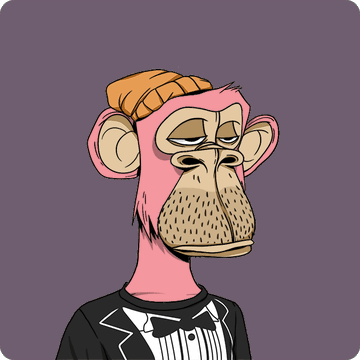 The image features a cartoon monkey wearing a suit, tie, and hat with an orange band around its neck. The monkey appears to be dressed for a formal event or occasion, possibly attending a party or gathering. The background of the image is purple, which complements the overall color scheme of the cartoon character's outfit. The post about the monkey being bought by someone named Monke seems to be related to this image, as it suggests that the monkey might have been purchased for a specific purpose or event.